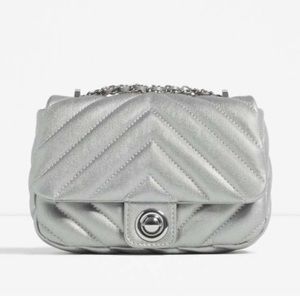 Zara quilted silver bag